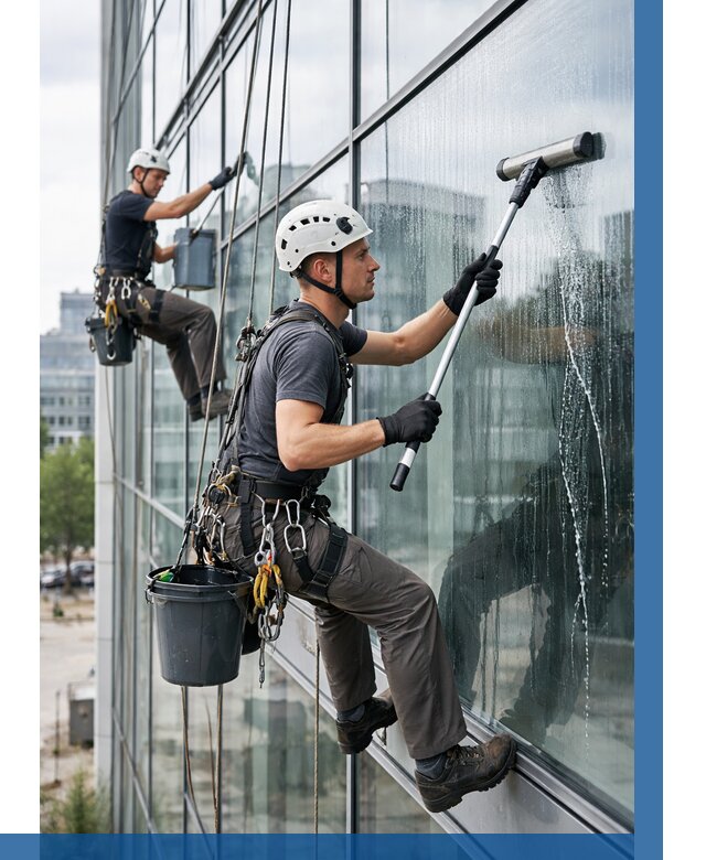 Мойка витражей альпинистами в Севастополе от 722 р. под ключ|ВЫСОТНИК-Сев