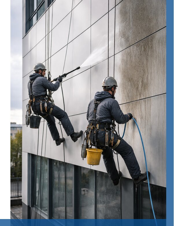 Мойка фасада из композита в Севастополе по цене от 310 р. | ВЫСОТНИК-Сев