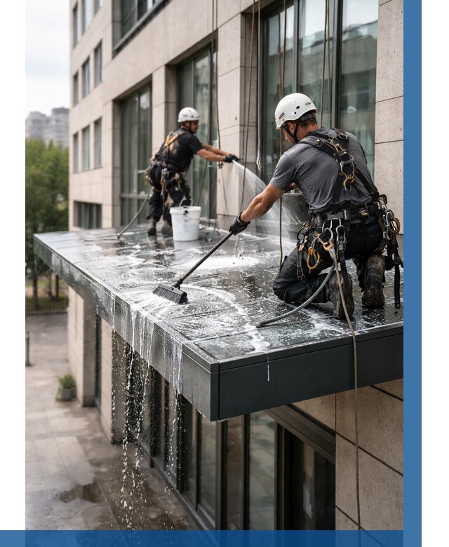 Мойка козырьков и навесов в Севастополе от 3612 р. | ВЫСОТНИК-Сев