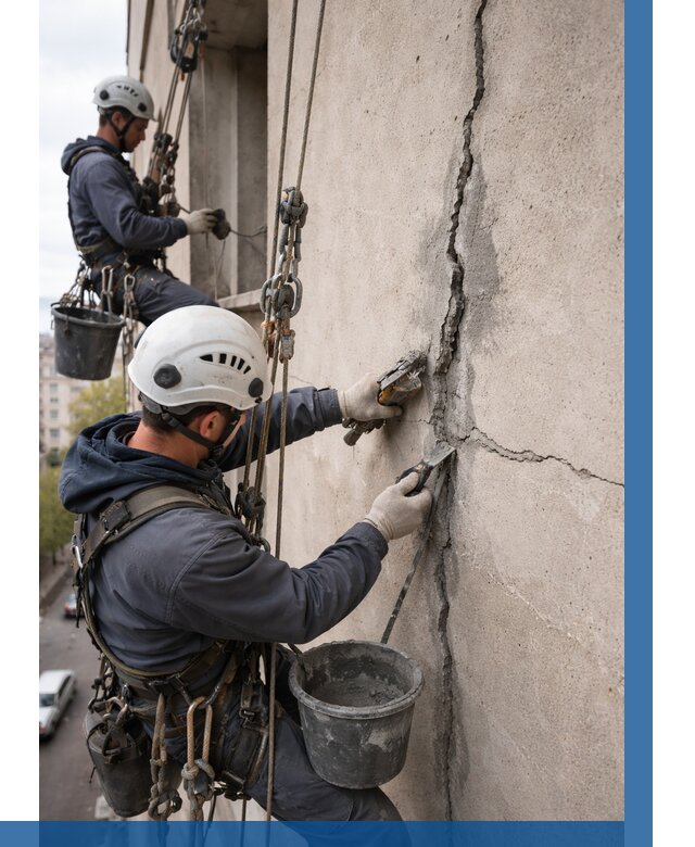 Заделка трещин на фасаде в Севастополе от 929 р. | ВЫСОТНИК-Сев