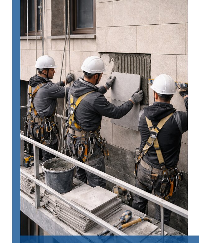 Ремонт облицовки фасада плиткой в Севастополе с гарантией