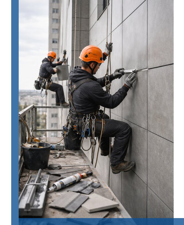 Профессиональный ремонт фасада из керамогранита в Севастополе