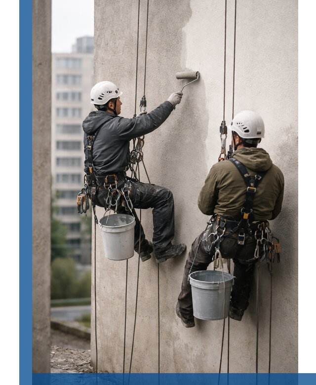 Покраска фасадов высотными альпинистами в Севастополе с гарантией