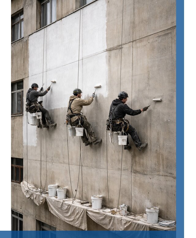 Покраска бетонного фасада в Севастополе от 361 р за м2 | ВЫСОТНИК-Сев