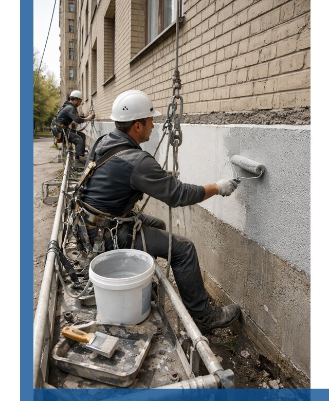 Окраска цоколя здания в Севастополе профессионально и надежно