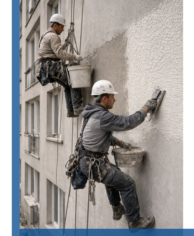 Нанесение декоративной штукатурки короед на фасад в Севастополе