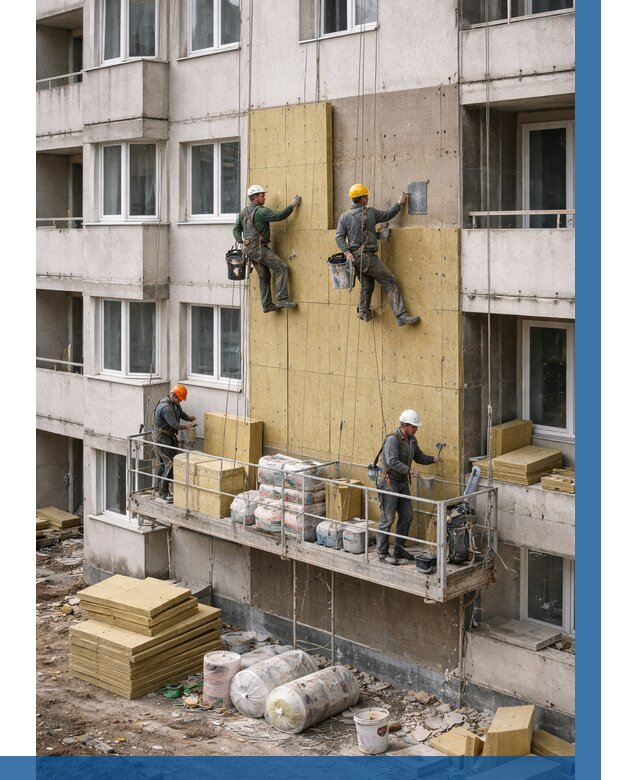 Утепление фасада минватой в Севастополе от 1548 р. | ВЫСОТНИК-Сев