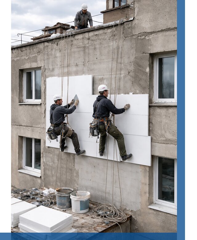 Утепление фасада пенополистиролом в Севастополе от 1858 р. | ВЫСОТНИК-Сев