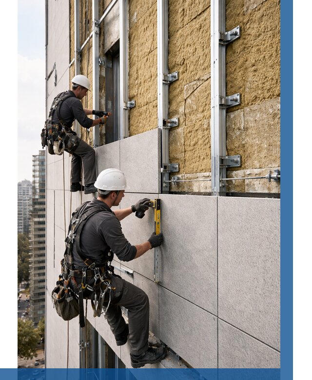 Монтаж вентилируемого фасада в Севастополе от 3612 р. | ВЫСОТНИК-Сев