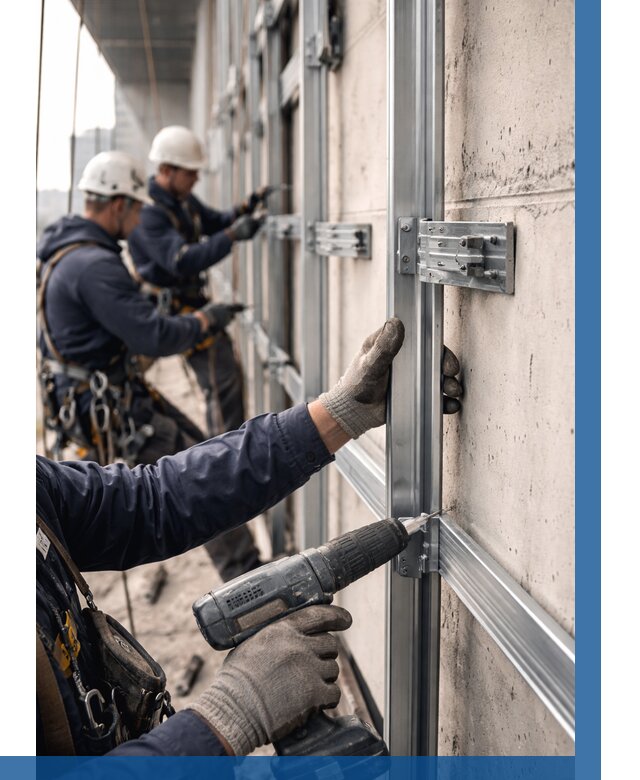 Монтаж подсистемы вентфасада в Севастополе от 877 р. | ВЫСОТНИК-Сев