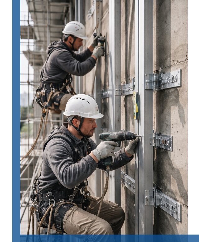 Монтаж и крепление подсистемы вентфасада в Севастополе