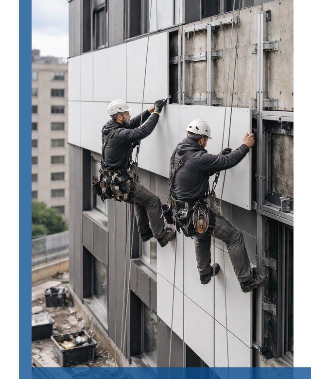 Монтаж композитных панелей фасада в Севастополе под ключ