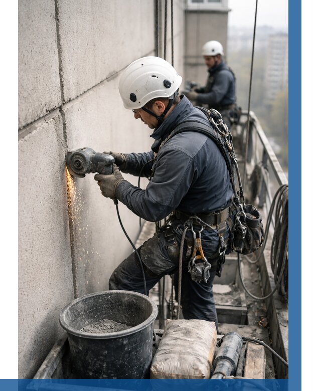 Штробление межпанельных швов в Севастополе от 1239 р. | ВЫСОТНИК-Сев