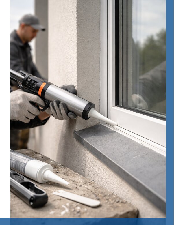 Герметизация монтажных швов окон в Севастополе от 671 р. | ВЫСОТНИК-Сев
