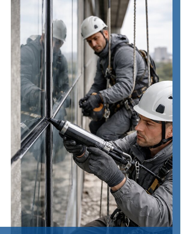 Герметизация витражных швов в Севастополе от 671 р. | ВЫСОТНИК-Сев