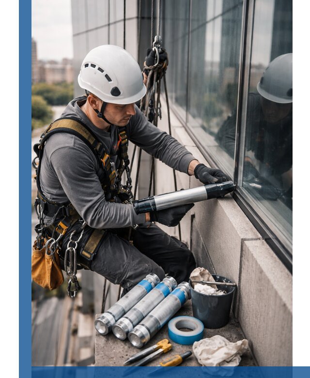 Герметизация стыков витража в Севастополе для герметичных фасадов