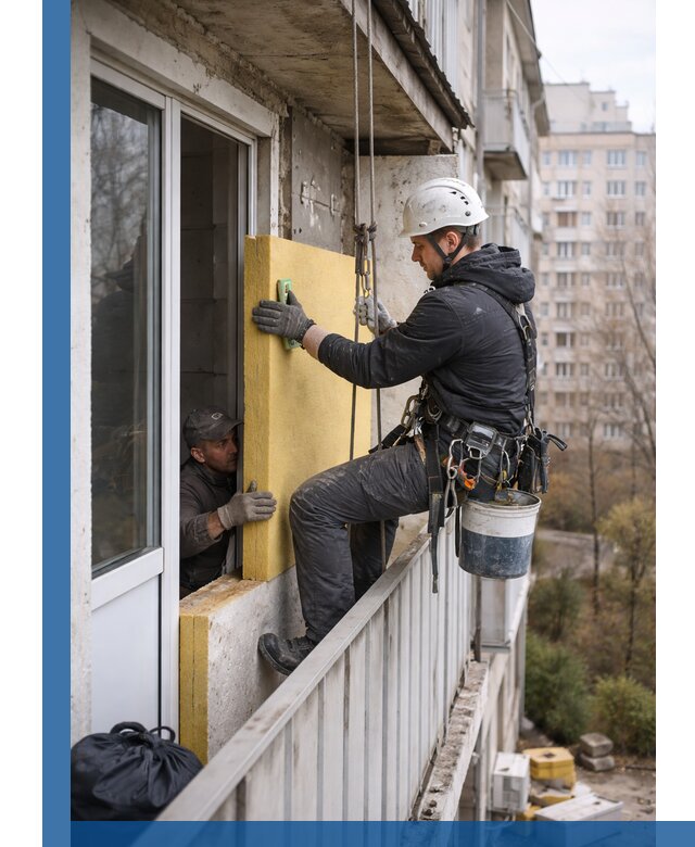 Профессиональное утепление балкона снаружи в Севастополе под ключ