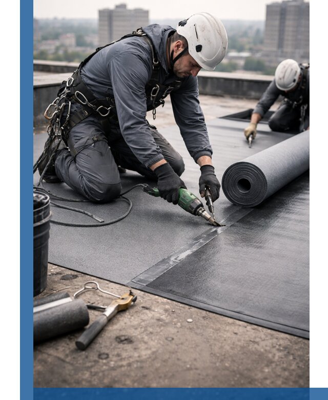 Ремонт мягкой кровли в Севастополе с выездом промальпинистов