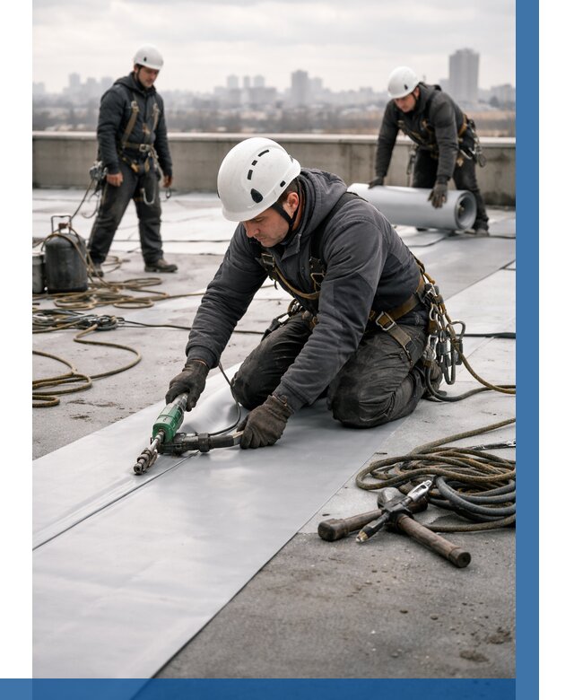 Ремонт мембранной кровли в Севастополе от 1858 р./м2 | ВЫСОТНИК-Сев