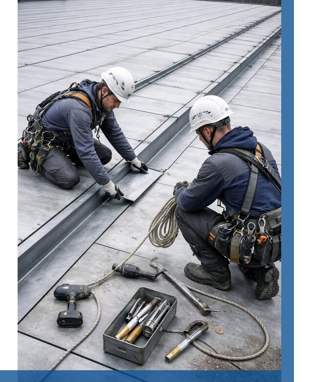 Ремонт фальцевой кровли в Севастополе от 722 р. | ВЫСОТНИК-Сев