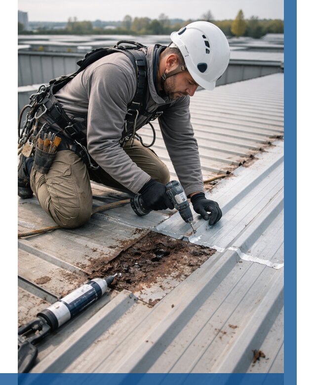 Ремонт профнастила на кровле в Севастополе от 722 р. | ВЫСОТНИК-Сев