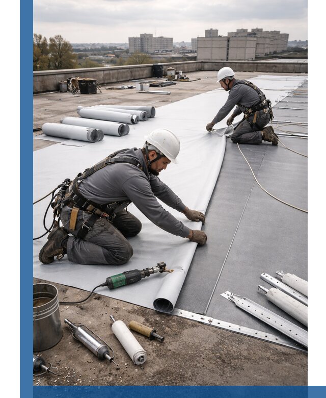 Монтаж мембранной кровли в Севастополе для промышленных зданий