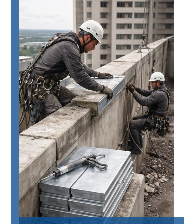 Замена парапетных крышек и установка новых в Севастополе