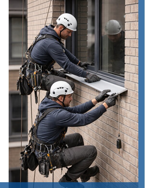 Монтаж оконных отливов под ключ в Севастополе от 3612 р. | ВЫСОТНИК-Сев