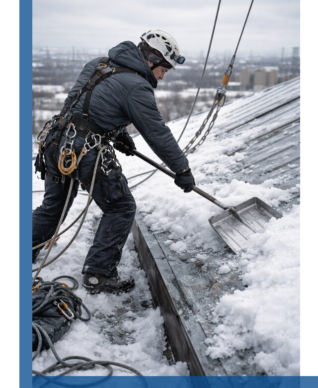 Профессиональная очистка кровли от снега и наледи в Севастополе