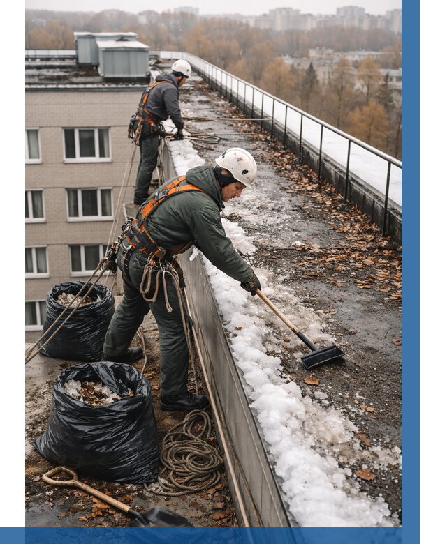 Очистка кровли по периметру в Севастополе от 568 р. | ВЫСОТНИК-Сев
