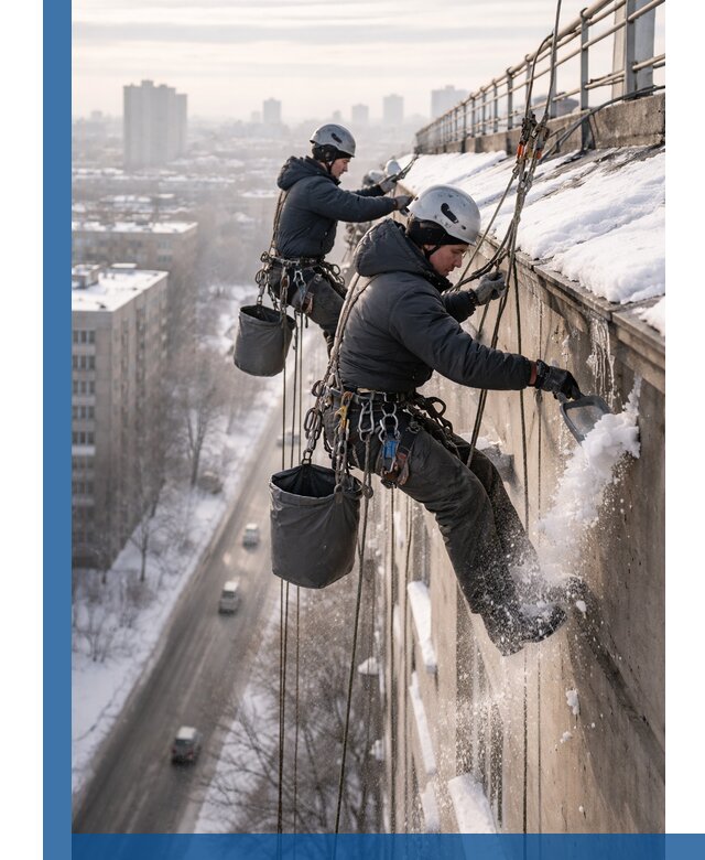 Очистка карнизов от снега в Севастополе профессионально и безопасно
