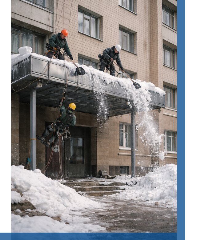 Очистка козырьков от снега в Севастополе от 3612 р. | ВЫСОТНИК-Сев