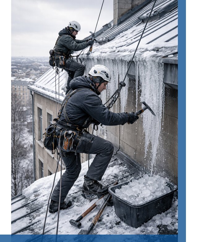 Удаление наледи с кровли в Севастополе от 5677 р. | ВЫСОТНИК-Сев