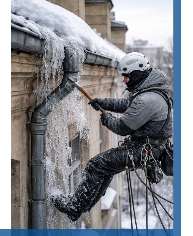 Очистка водостоков от льда в Севастополе от 3612 р. | ВЫСОТНИК-Сев