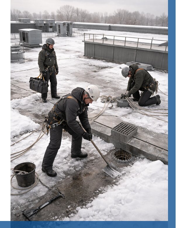 Абонентское обслуживание кровли зимой в Севастополе от 8257 р. | ВЫСОТНИК-Сев