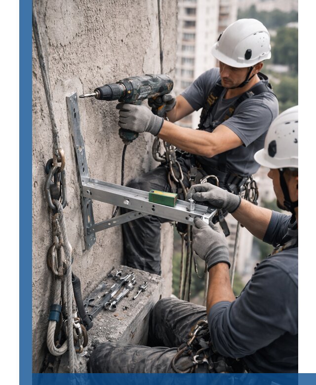 Установка кронштейнов кондиционера и крепежа в Севастополе