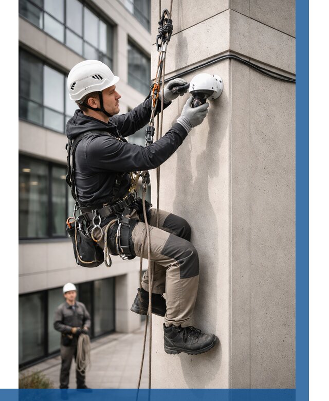 Монтаж камер видеонаблюдения на фасаде в Севастополе от 8773 р.-ВЫСОТНИК-Сев