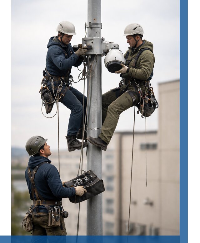 Установка видеокамер на мачте в Севастополе от 8773 р. | ВЫСОТНИК-Сев