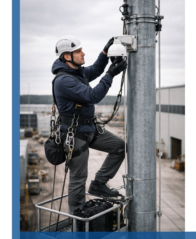 Профессиональная установка видеокамер на мачте в Севастополе