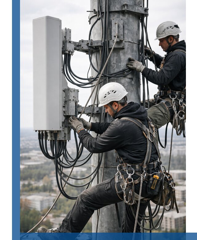 Монтаж оборудования связи на мачте в Севастополе с пусконаладкой