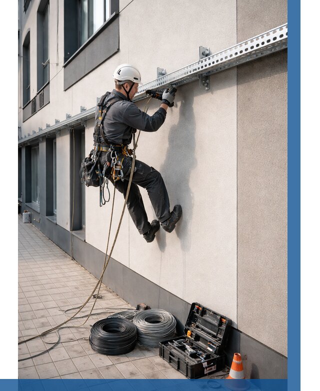 Монтаж кабельных лотков на фасаде в Севастополе от 1239 р. | ВЫСОТНИК-Сев