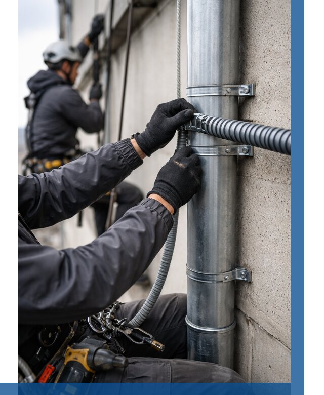 Монтаж гофры для кабеля в Севастополе от 310 р. | ВЫСОТНИК-Сев