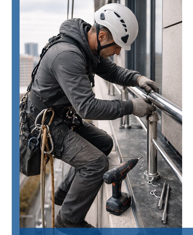 Монтаж ограждений на высоте в Севастополе для зданий и конструкций