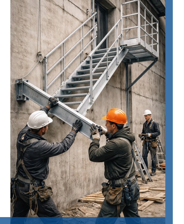 Монтаж металлических лестниц в Севастополе от 15482 р. | ВЫСОТНИК-Сев