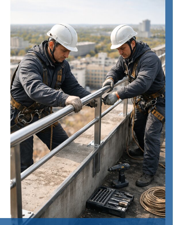 Монтаж перил на высоте в Севастополе от 2580 р. | ВЫСОТНИК-Сев