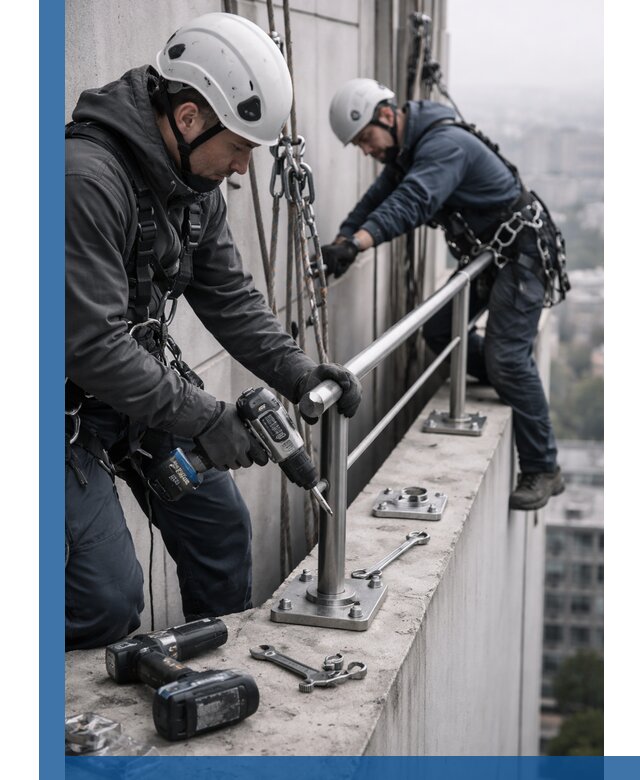 Монтаж перил на высоте в Севастополе для жилых и промобъектов