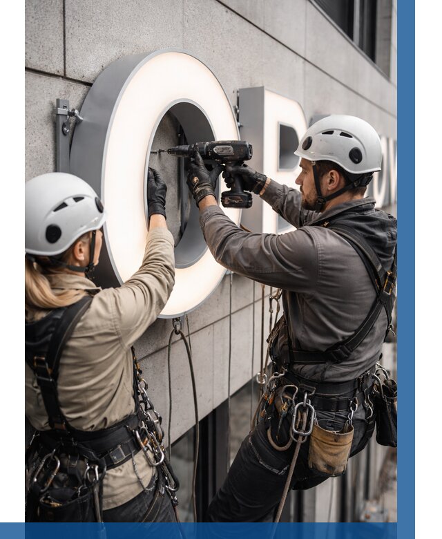 Монтаж световых букв в Севастополе от 3096 р. под ключ ВЫСОТНИК-Сев