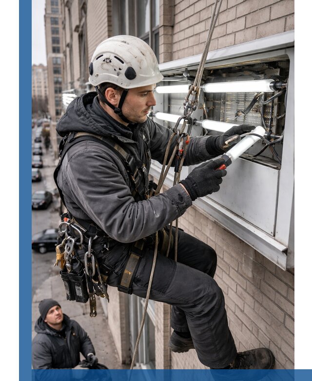 Профессиональная замена ламп в наружной вывеске в Севастополе