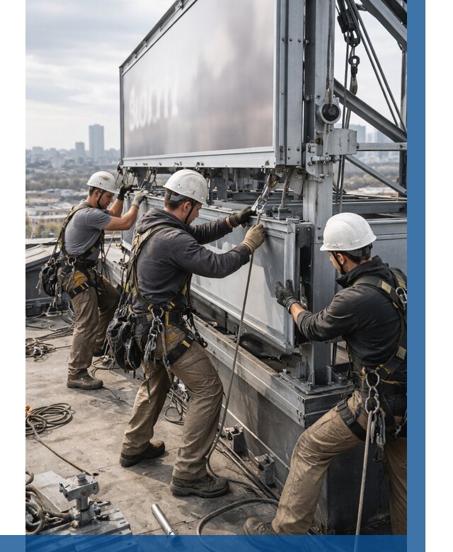 Монтаж крышной рекламной конструкции в Севастополе от 61926 р.|ВЫСОТНИК-Сев