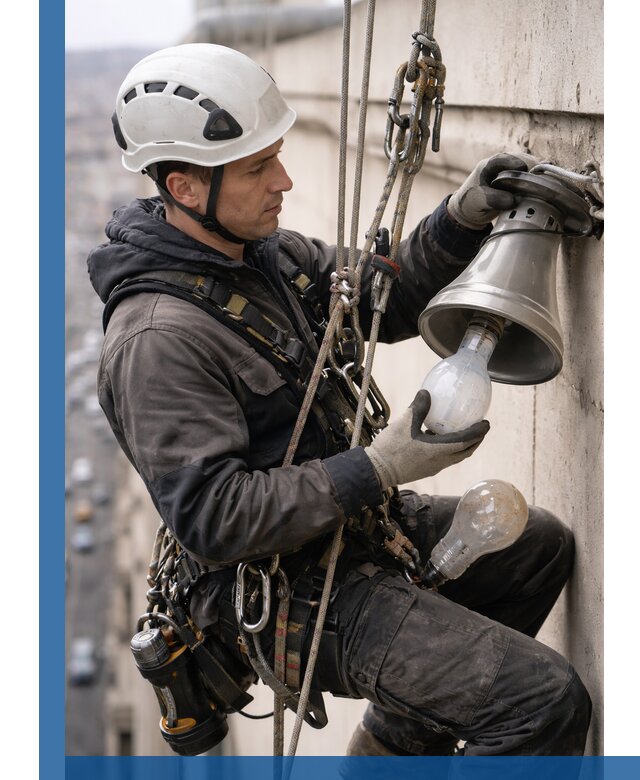 Замена ламп на высоте в Севастополе профессионально и быстро